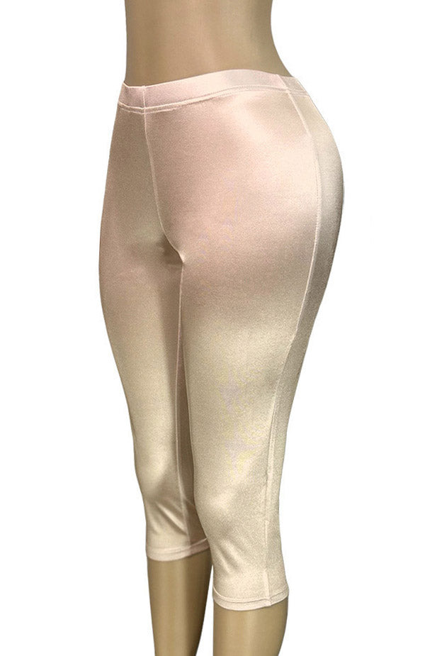 Stretch Satin Capri Pants