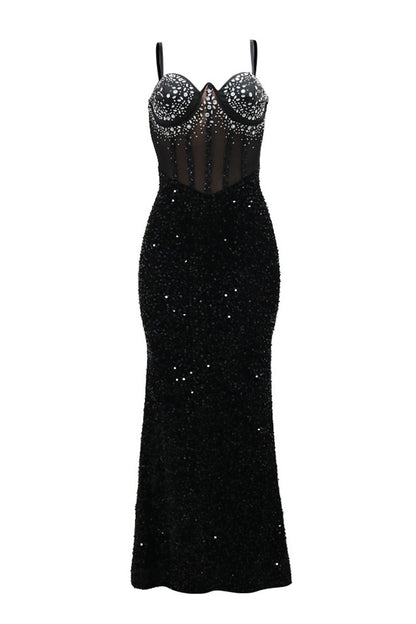 Velvet Sequin Party Dress