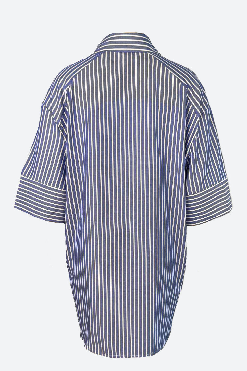 Blue Striped Loose Fit Long Sleeve Shirt