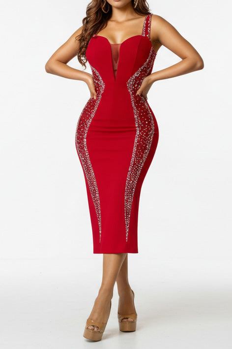 Rhinestone Cami Midi Dress