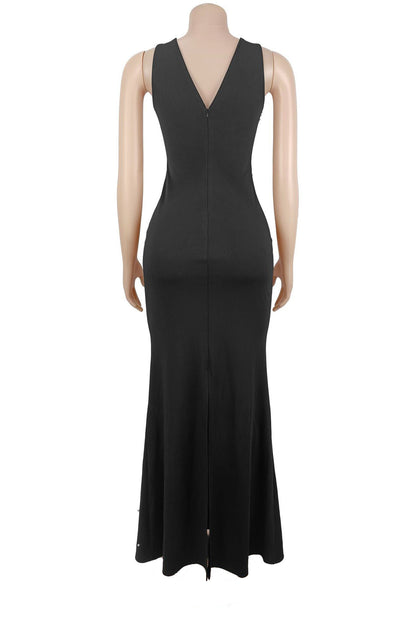 Embellished Halter Maxi Gown