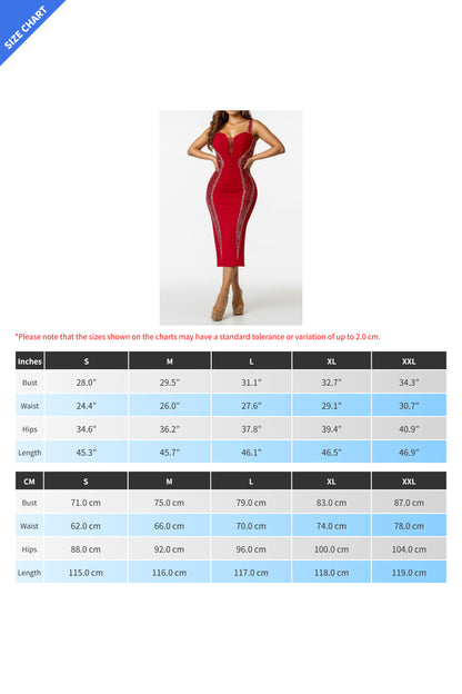 Rhinestone Cami Midi Dress