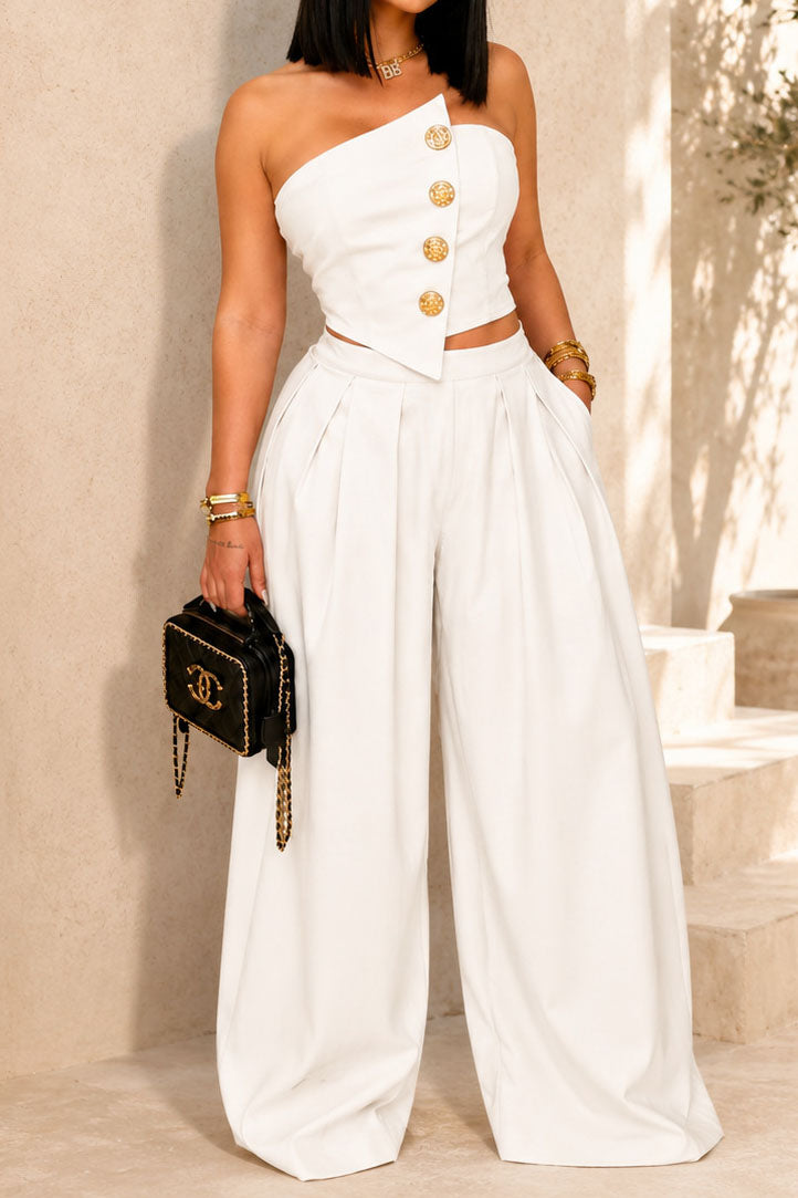 Asymmetrical Bandeau Pant Set