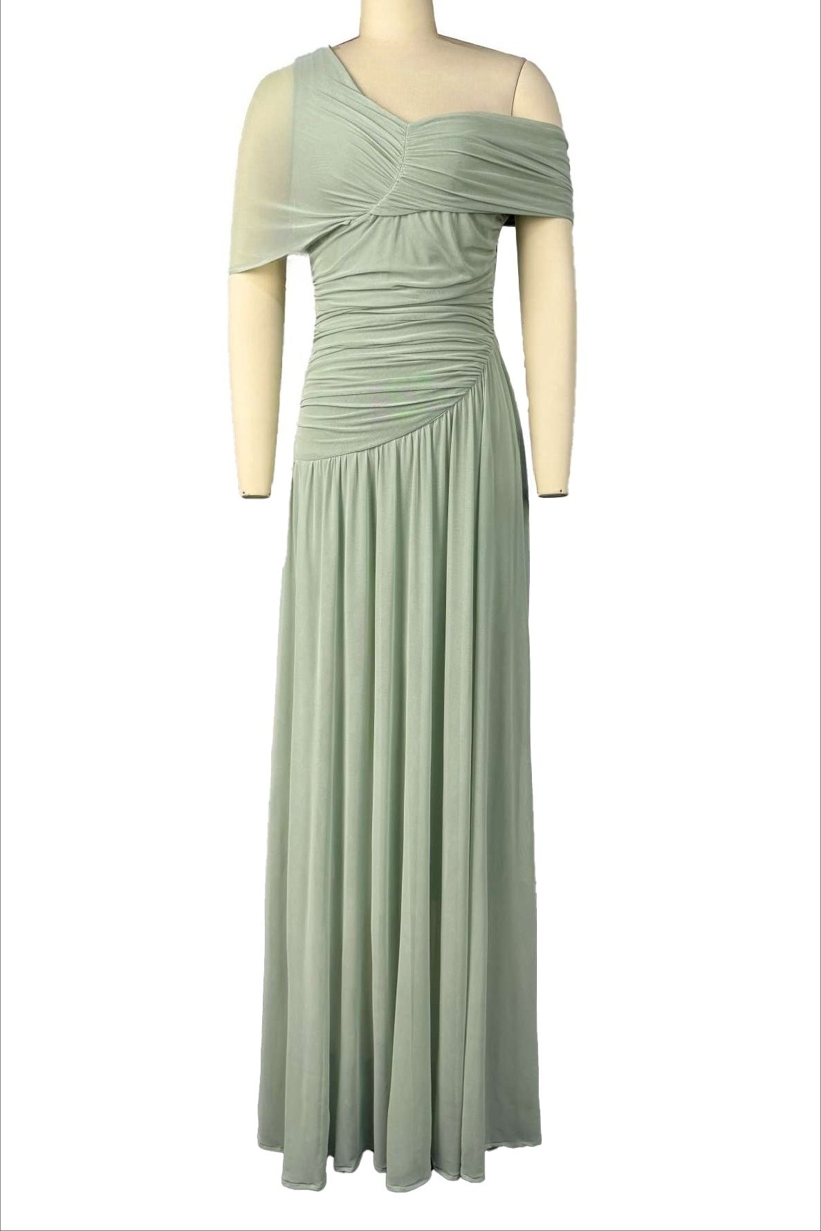 Asymmetrical Ruched Corset Maxi Dress