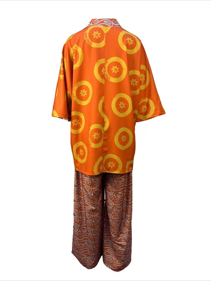 Abstract Print Kaftan & Wide Leg Pants Set