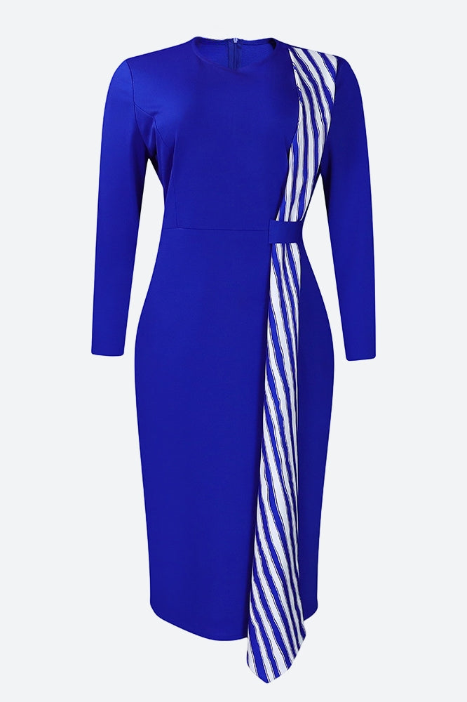 Print Hip Wrap Dress