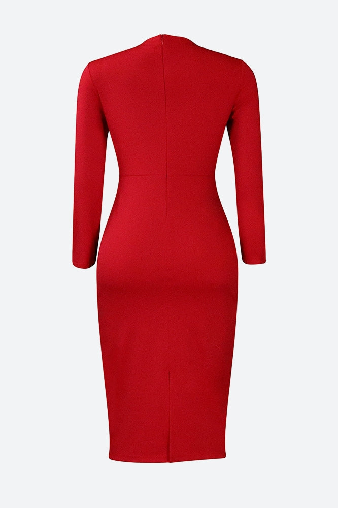 Bodycon Long Sleeve Midi Pencil Dress
