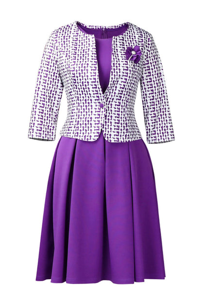 2-Piece Tailored Jacket & A-Line Dress Set