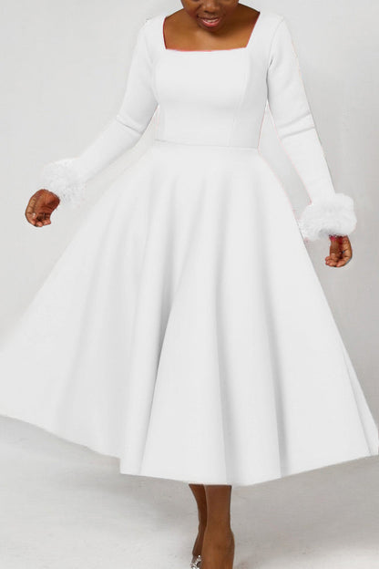 Long Sleeve Square Neck Maxi Dresses