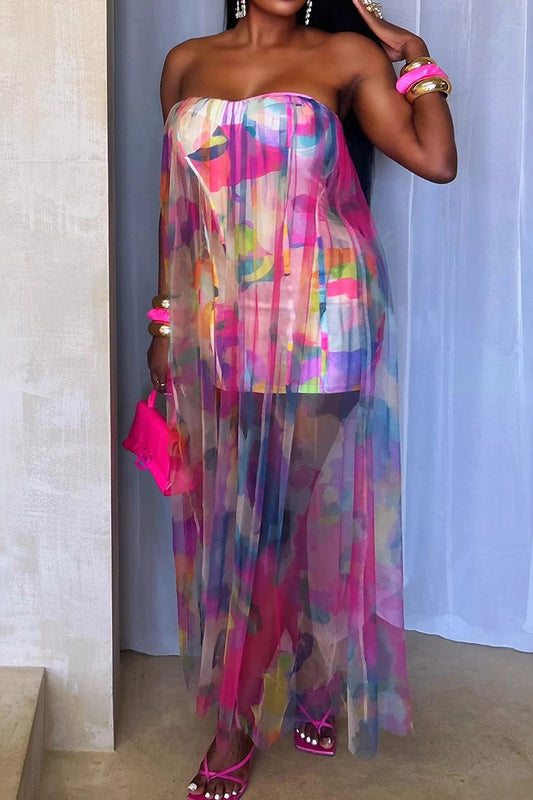 Sheer Mesh Panel Bodycon Dress