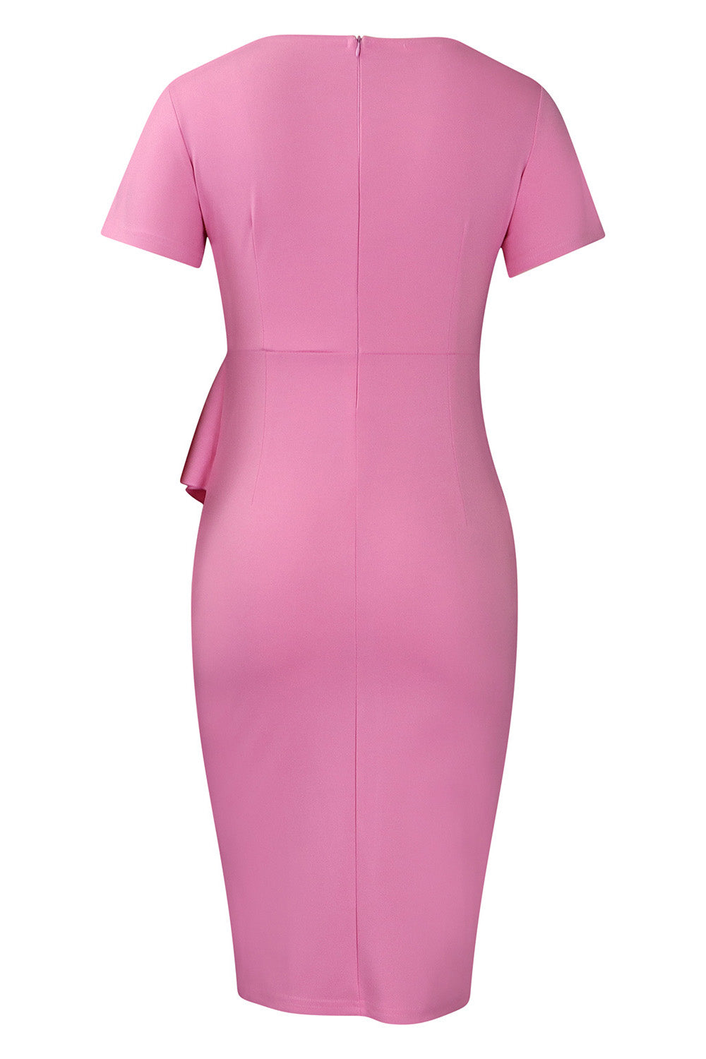 Solid Color Hip Ruffled High-Waisted Dress