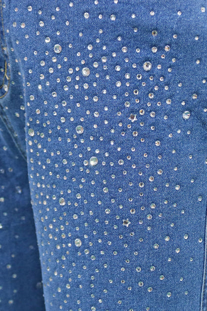 Blue Rhinestones Jeans