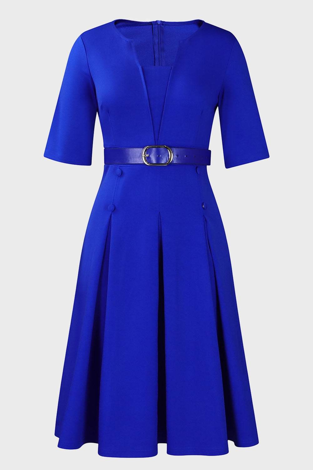 Solid Color Midi Dress