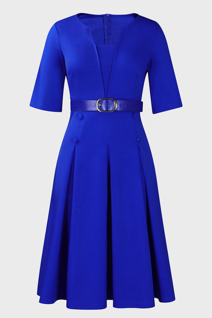 Solid Color Midi Dress