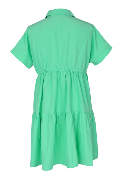 Tiered Button-Down Babydoll Mini Dress