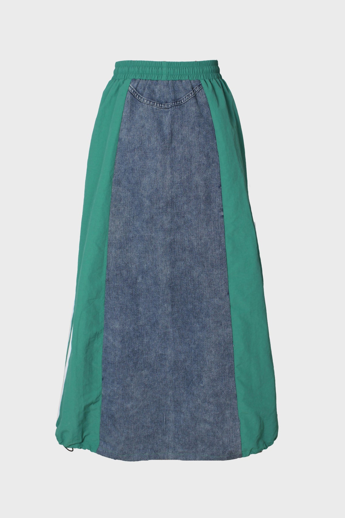 Wide Denim Skirts with Wide Contrast Side Lines