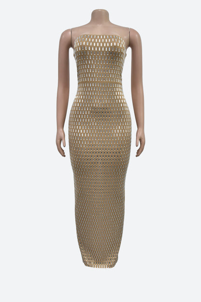 Embellished Bandeau Maxi Dress