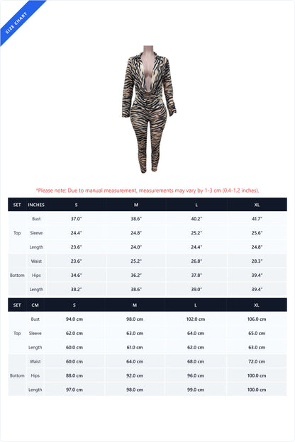 Animal Print Plunge Top & Pants Set
