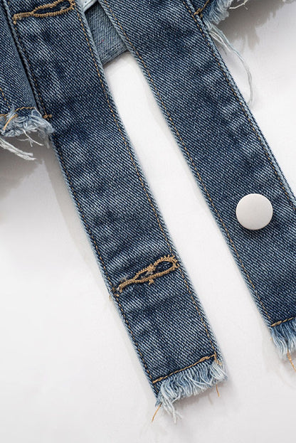 Denim Polo Collar Short Top Coat