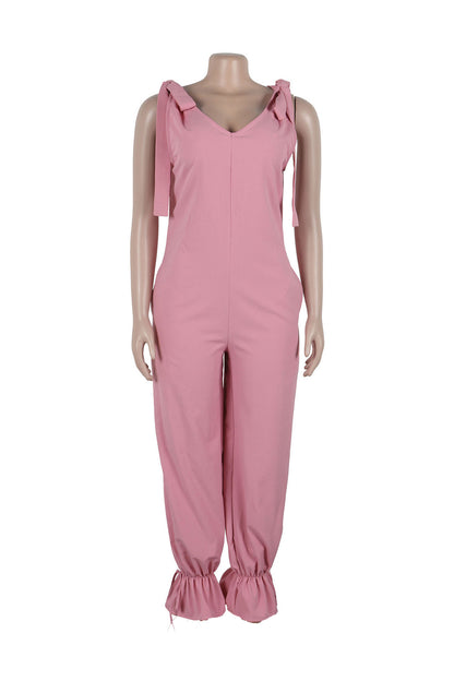 Bandage Casual Style Loose Jumpsuit