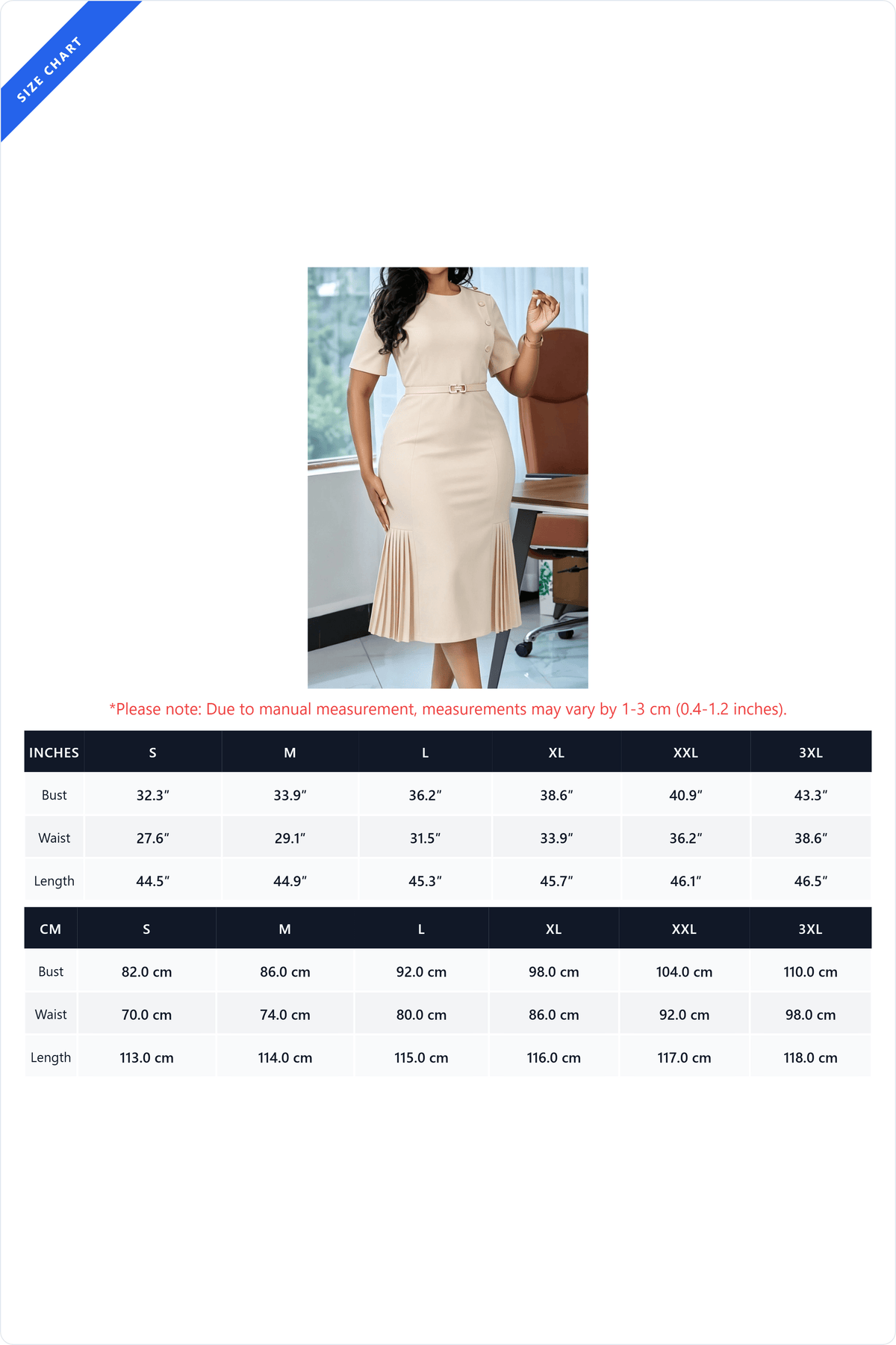 Pleated Drop Hem Midi Dress