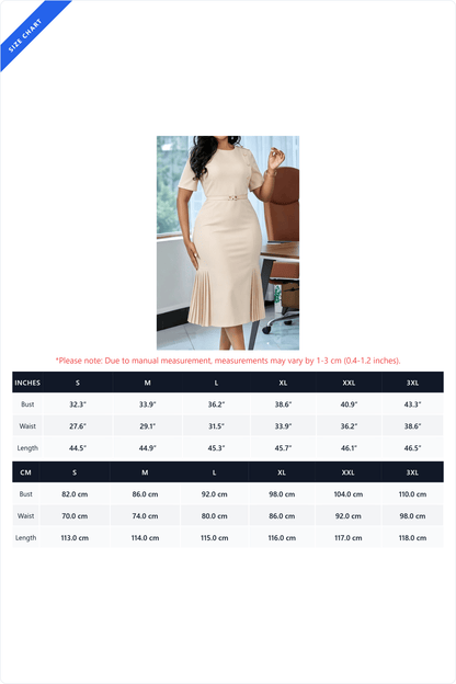 Pleated Drop Hem Midi Dress