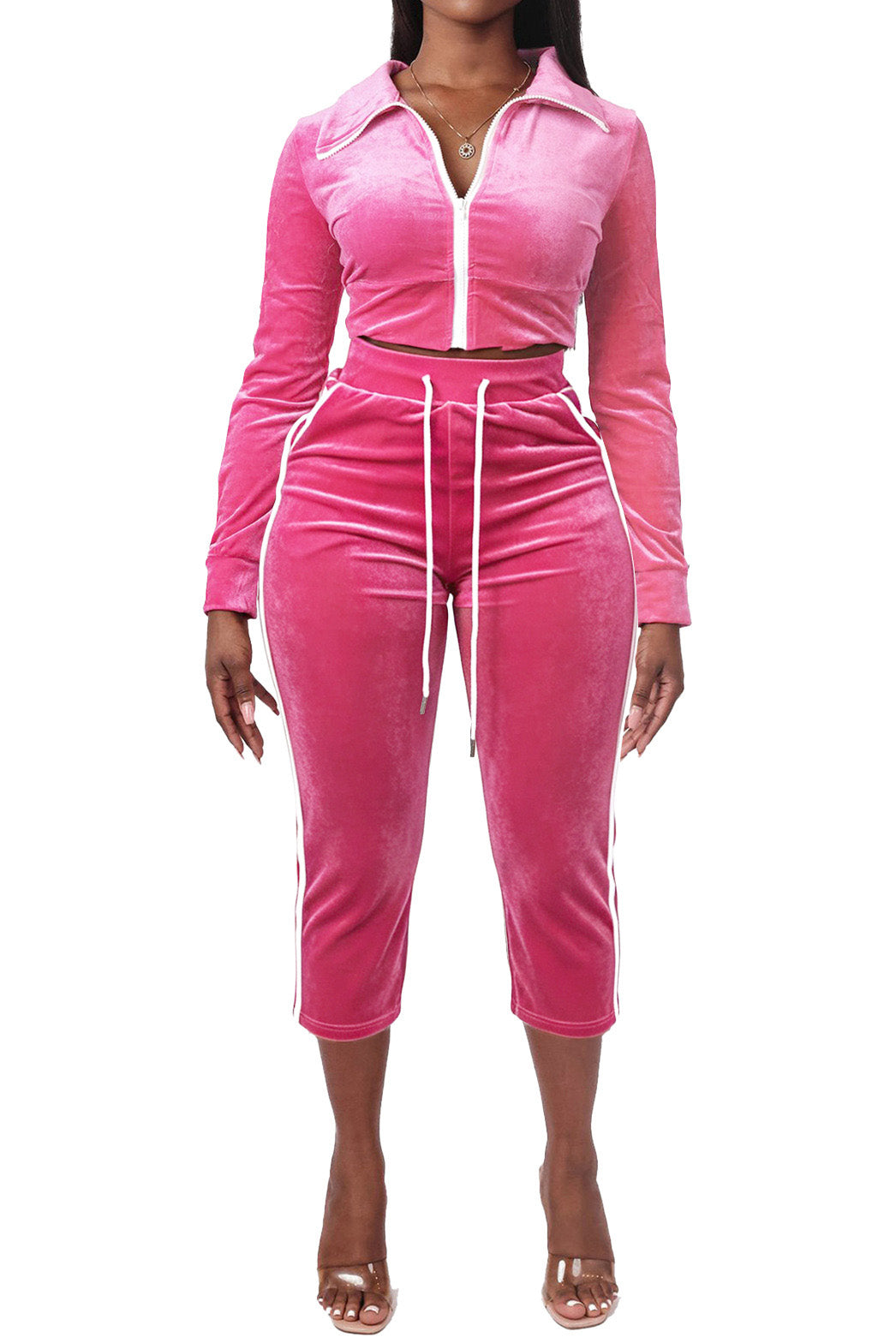 Velour 2-Piece Tracksuit Set
