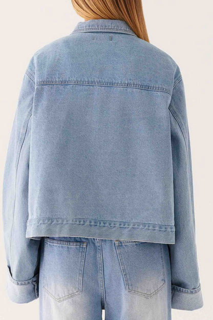 Collared Comfortable Casual Denim Jacket
