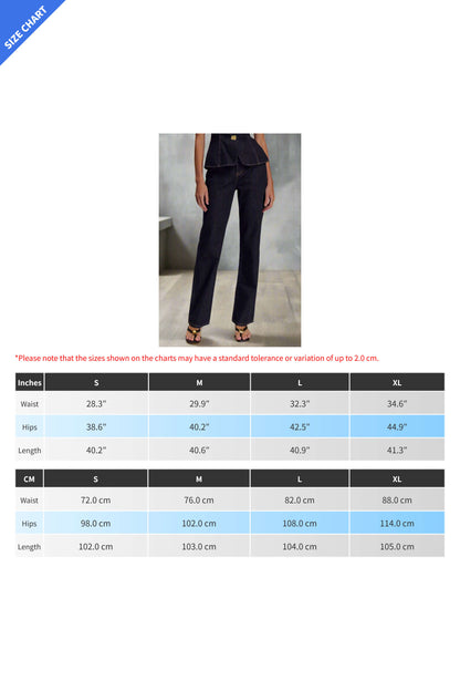 High Waist Pocket Straight Jeans