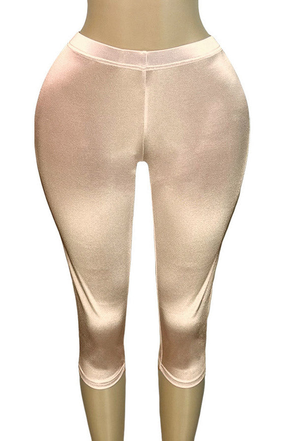 Stretch Satin Capri Pants