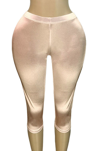 Stretch Satin Capri Pants