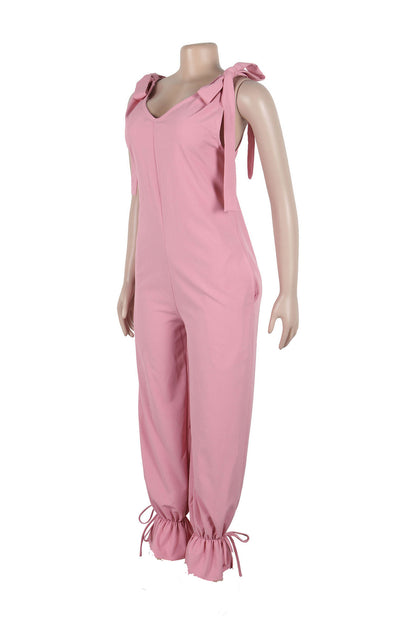 Bandage Casual Style Loose Jumpsuit