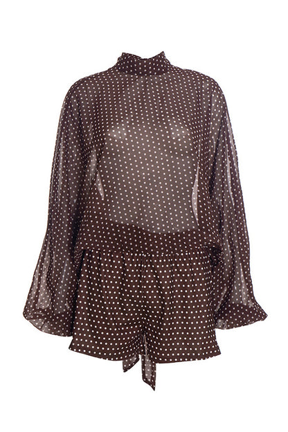 Polka Dot Sheer 2-Piece Shorts Set