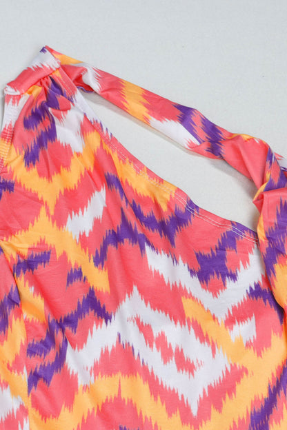 Elastic Slim-Fit Printed Wide-Leg Jumpsuit