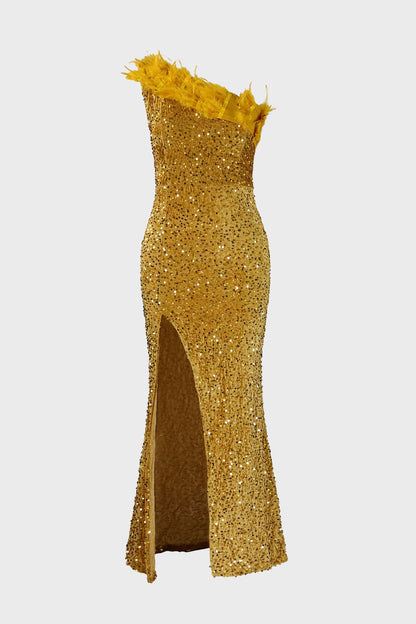 Sequin Feather Dress