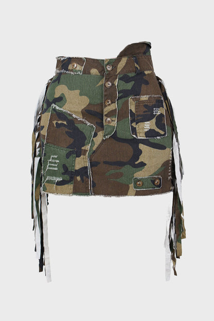 Camouflage Tassel Skirt