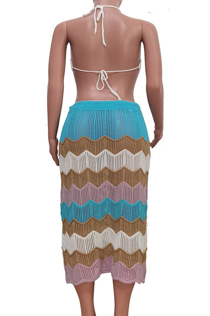 Multi Colour Stripe Knitted Sets
