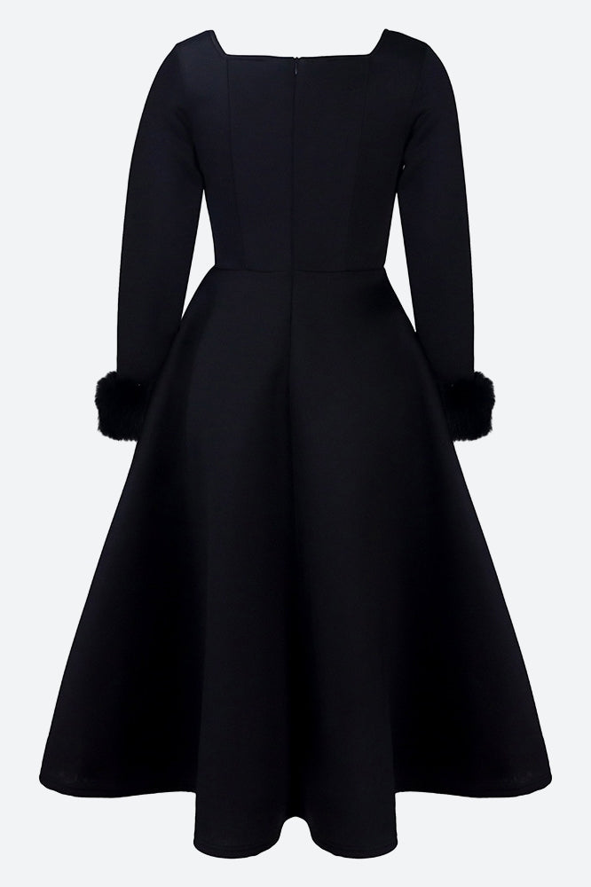 Long Sleeve Square Neck Maxi Dresses