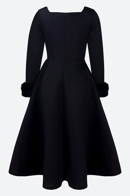 Long Sleeve Square Neck Maxi Dresses