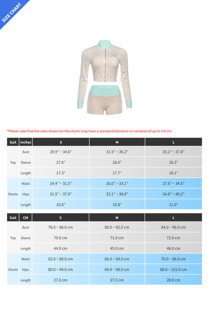 Mock Neck Zip Crop Top & Mini Booty Short Set