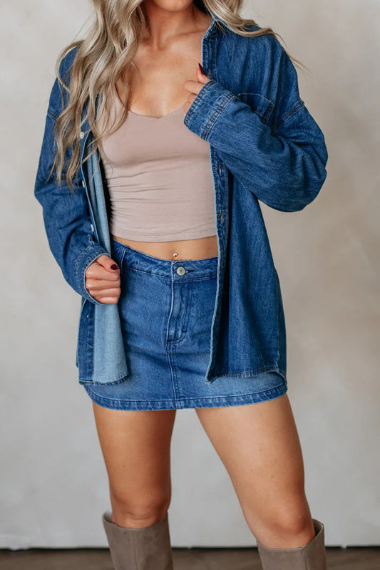 Oversized Boyfriend Denim Shirt