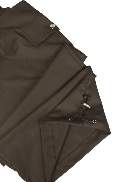 Wide-Leg Cargo Overalls with Buckle Straps