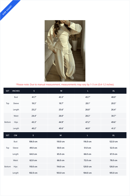 Tie-Waist Peplum Blouse & Trouser Set