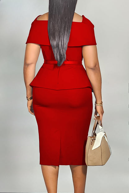 Square Neck High Waist Pencil Dress