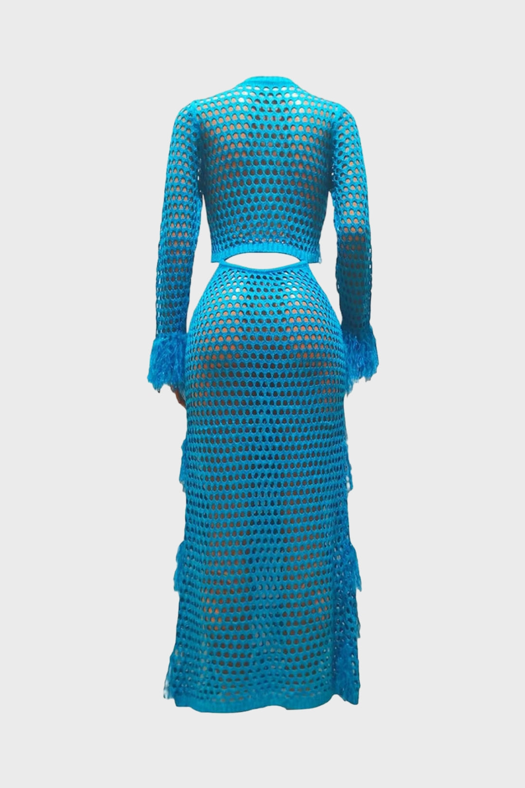 Fringe Knitting Hollow Long Dress