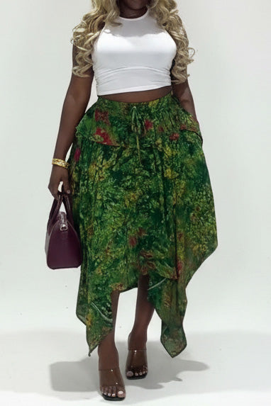 Plaid Asymmetrical Handkerchief Skirt