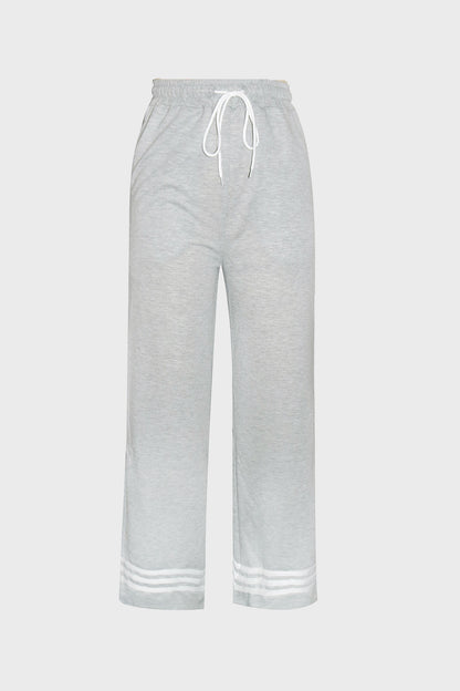 Stripe Wide-Leg Sweatpants
