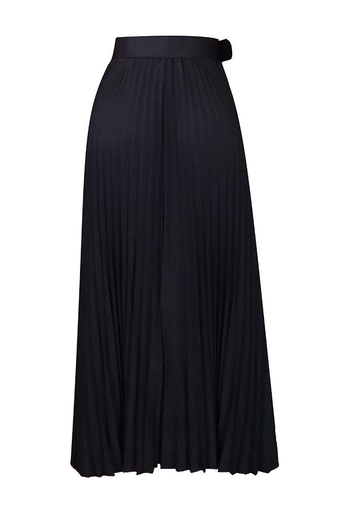High Waist Pleated Midi Skirt