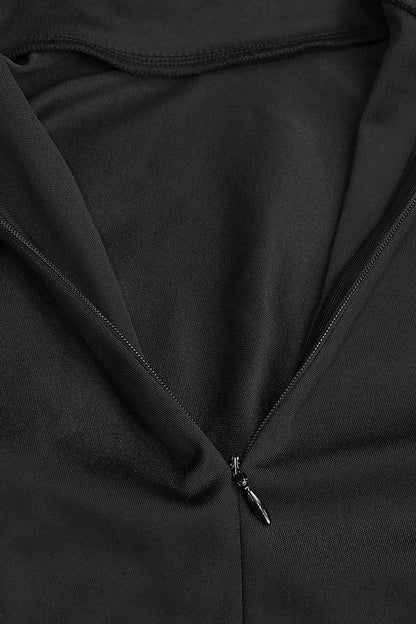 Long Sleeve Rhinestone Turtleneck Maxi Dress