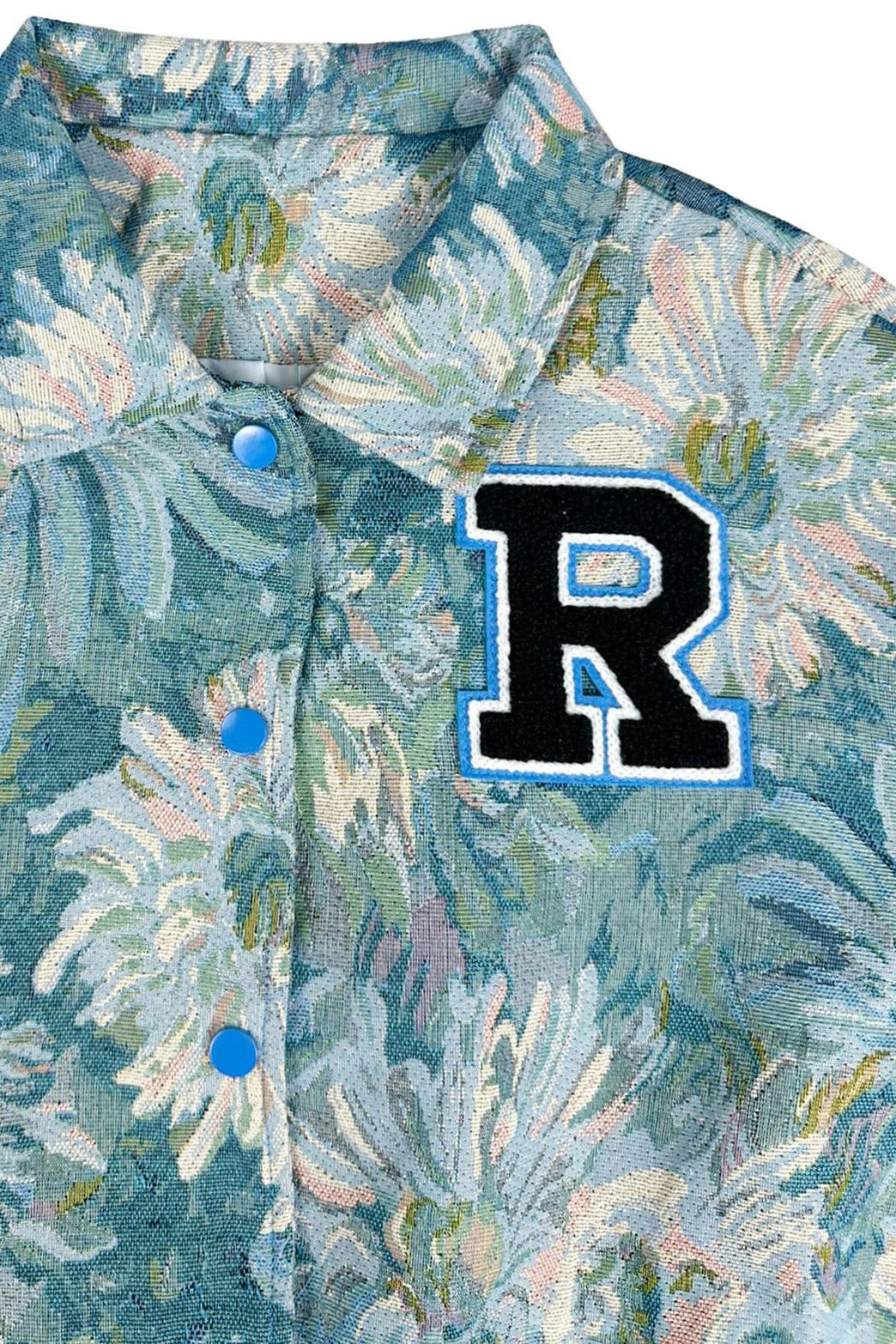 Cropped Tapestry Varsity Jacket